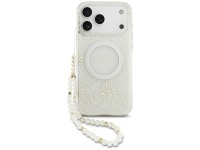 Guess IML Flowers Allover Electroplated with Pearl Strap MagSafe Case for iPhone 18 Pro Max / 17 Pro