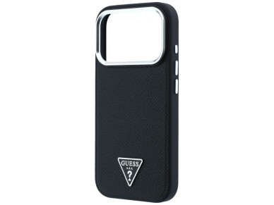 Guess Grained Triangle Logo MagSafe Case for iPhone 17 Pro Max / 18 Pro Max - Black