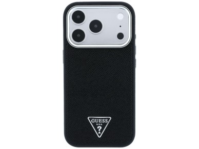 Guess Grained Triangle Logo MagSafe Case for iPhone 17 Pro Max / 18 Pro Max - Black