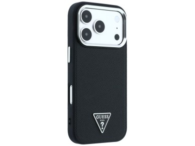 Guess Grained Triangle Logo MagSafe Case for iPhone 17 Pro / 18 Pro - Black Guess Grained Triangle Logo MagSafe Case for iPhone 17 Pro / 18 Pro - Black