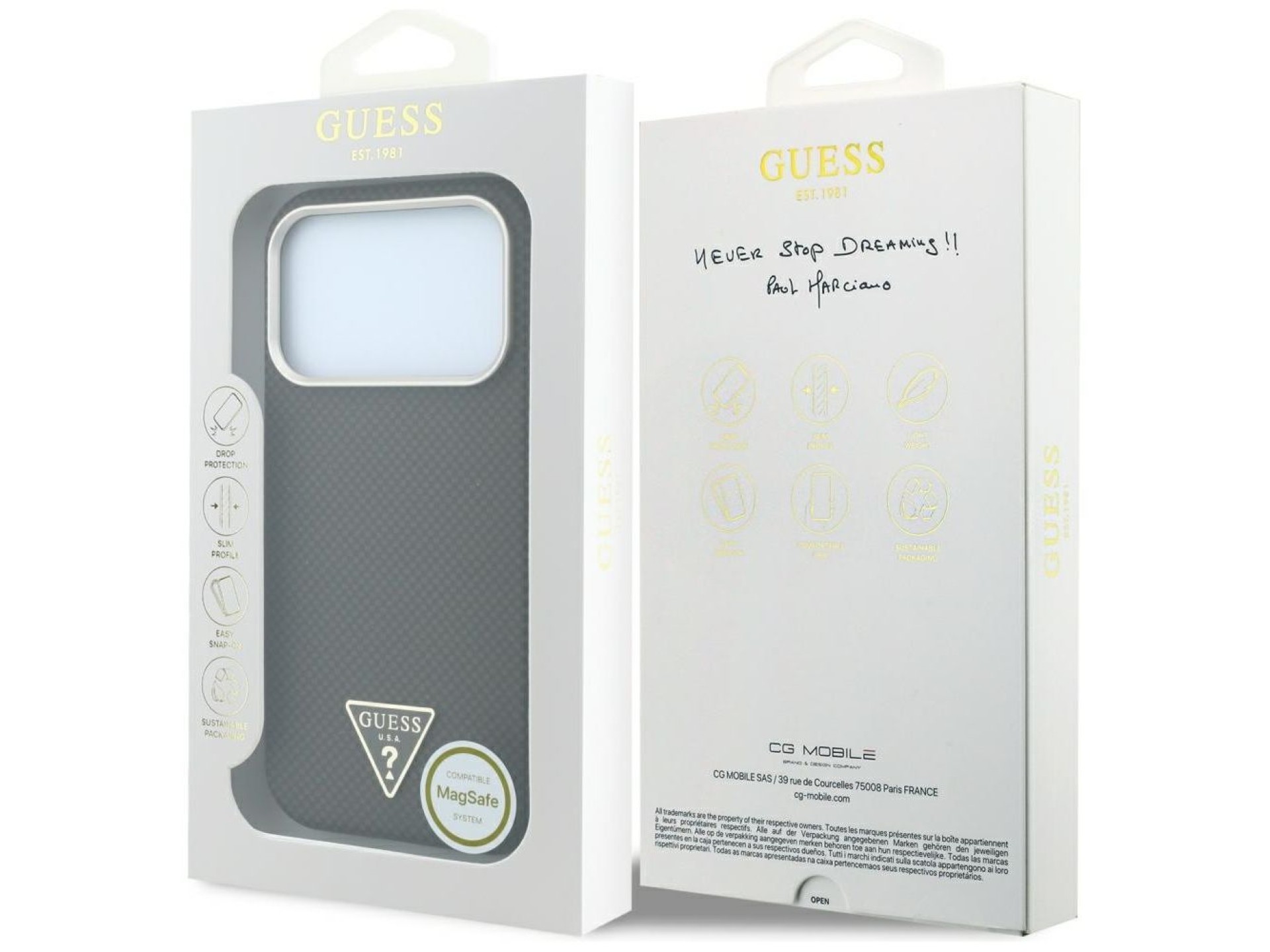 Guess Kevlar Triangle Logo MagSafe Case for iPhone 17 Pro Max / 18 Pro Max - Brown