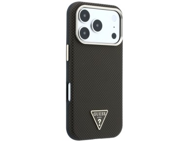Capa Guess Kevlar com Logo Triangular e MagSafe para iPhone 17 Pro / 18 Pro - Marrom