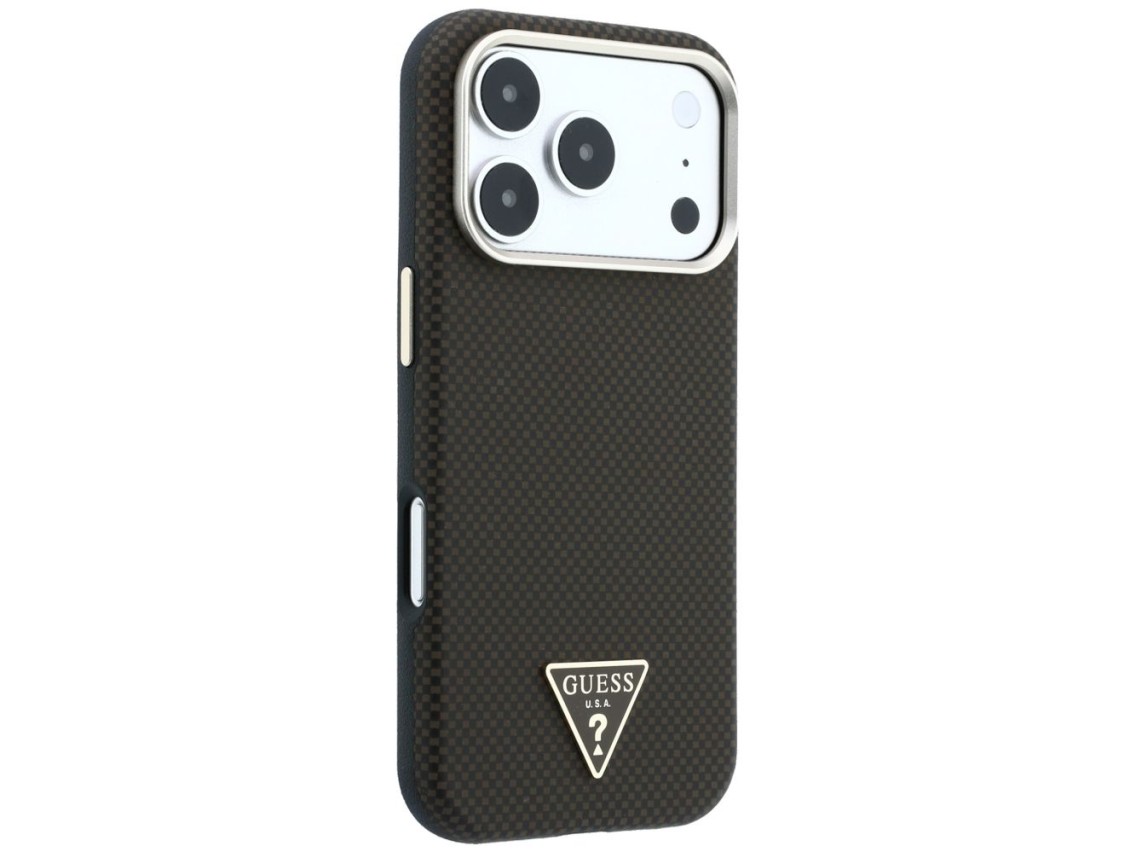 Guess Kevlar Triangle Logo MagSafe Case for iPhone 17 Pro / 18 Pro - Brown