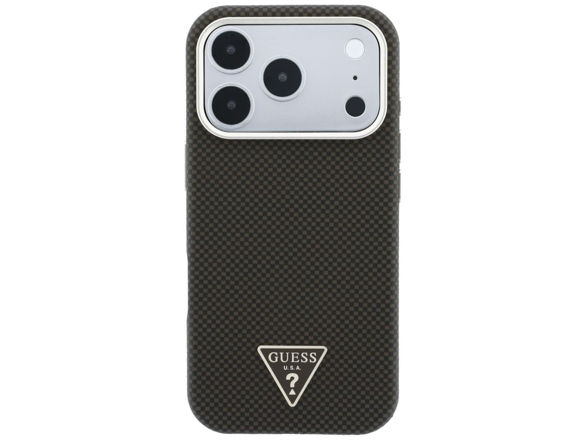 Guess Kevlar Triangle Logo MagSafe Case for iPhone 17 Pro / 18 Pro - Brown