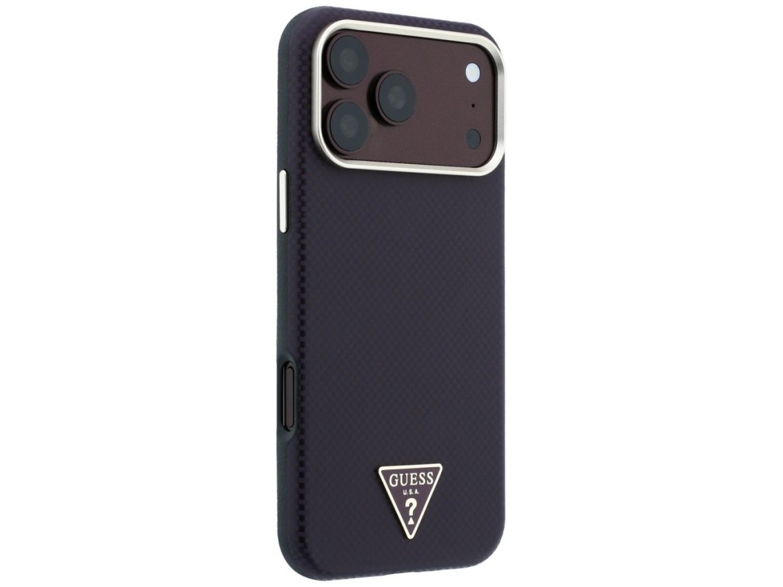 Capa Guess Kevlar com Logo Triangular e MagSafe para iPhone 17 Pro / 18 Pro - Bordô