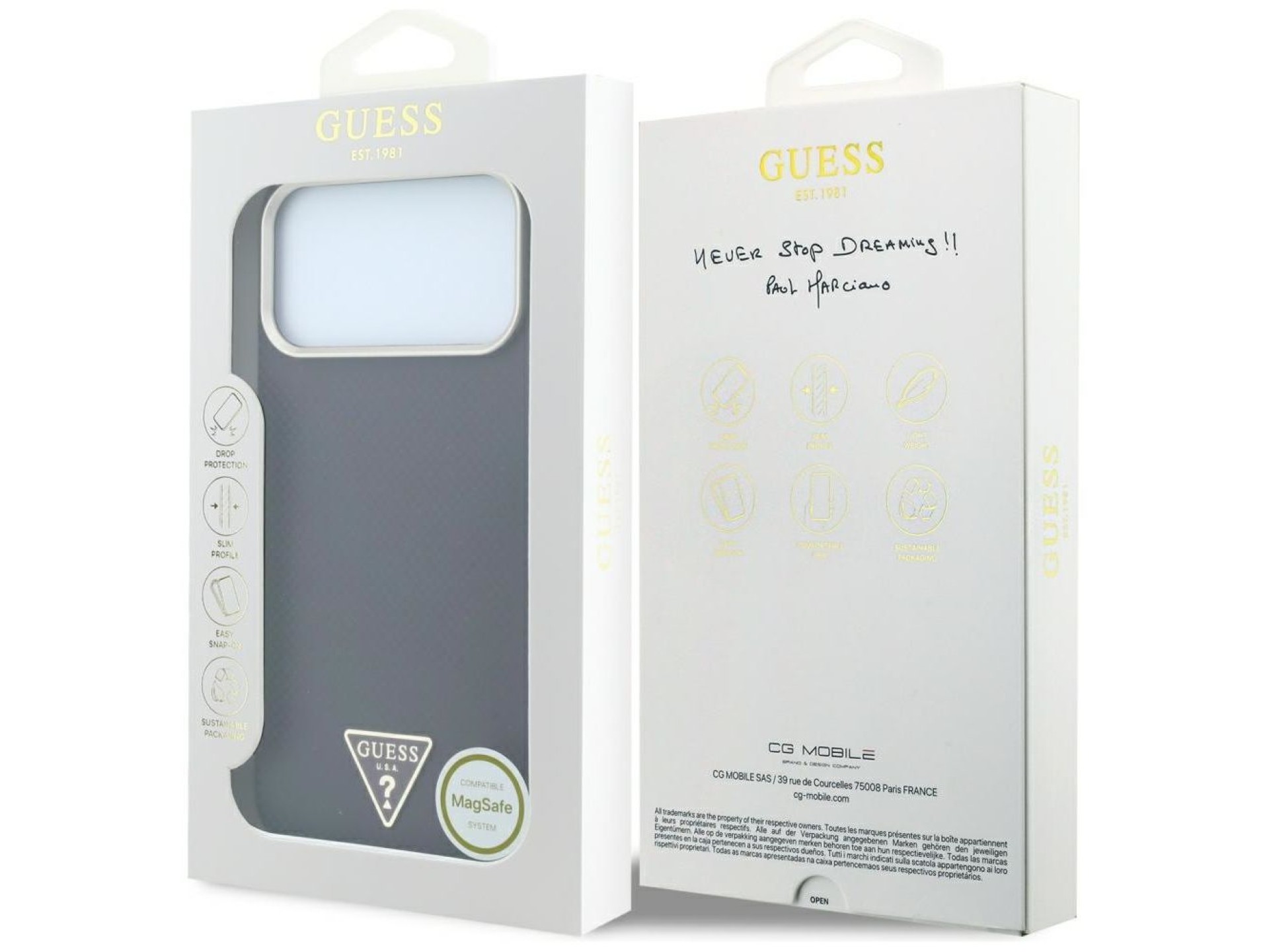 Capa Guess Kevlar com Logo Triangular e MagSafe para iPhone 17 Pro / 18 Pro - Bordô