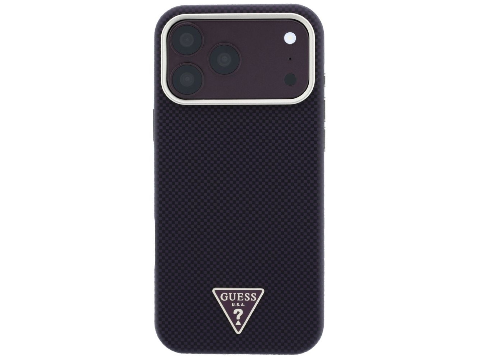 Capa Guess Kevlar com Logo Triangular e MagSafe para iPhone 17 Pro / 18 Pro - Bordô