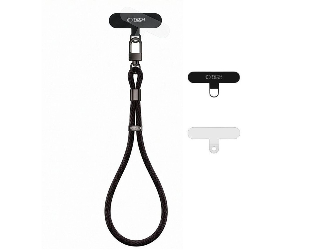 Pulseira de corda Tech-Protect C11S para celular - Preta