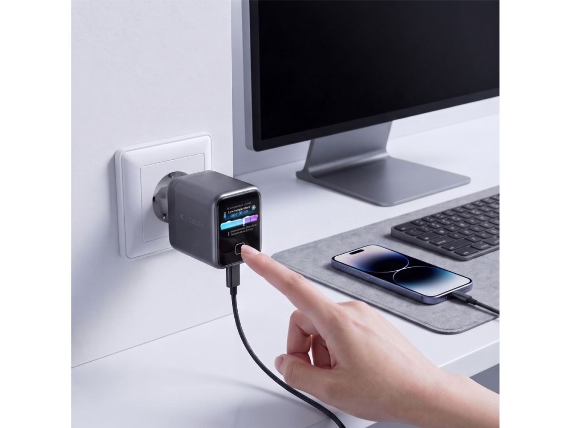 Tech-Protect PowerVision NC45W-GaN 1-Port PD 45W Wall Charger - Dark Gray