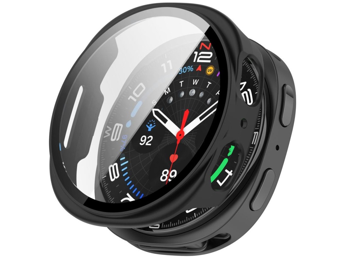 Kit com 2 capas Tech-Protect Defense para Samsung Galaxy Watch 40mm - Transparente e Preta Fosca