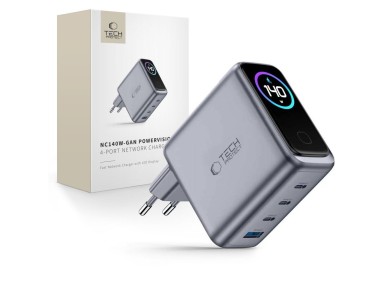 Tech-Protect PowerVision NC140W-GaN 4-PORT PD 140W / QC3.0 Wall Charger - Dark Gray Tech-Protect PowerVision NC140W-GaN 4-PORT PD 140W / QC3.0 Wall Charger - Dark Gray