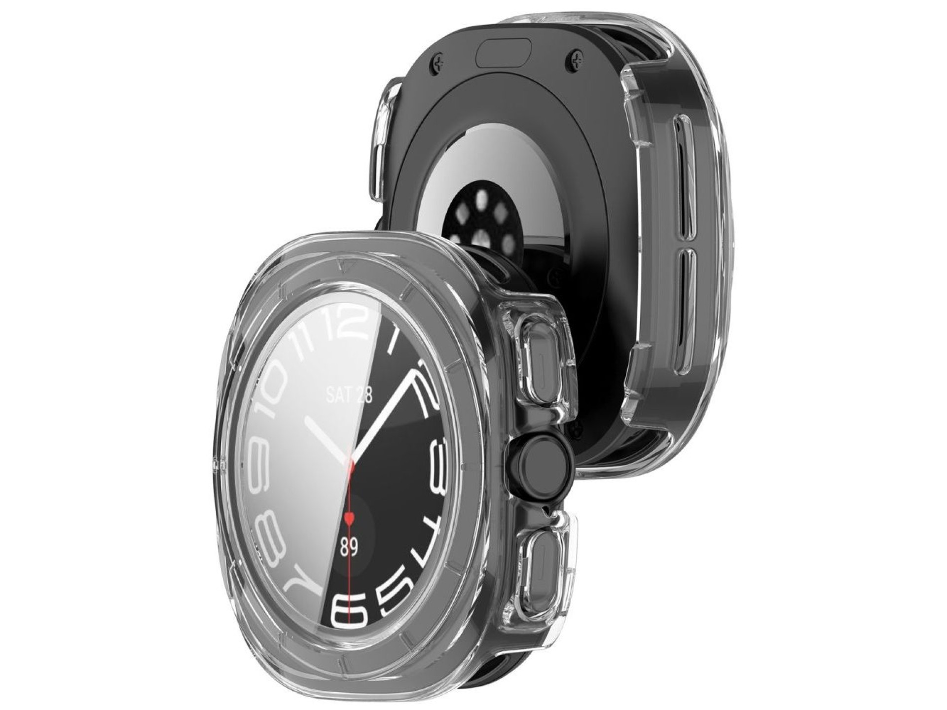 Funda Tech-Protect Defense (paquete de 2) para Samsung Galaxy Watch Ultra de 47 mm - Negro mate tran