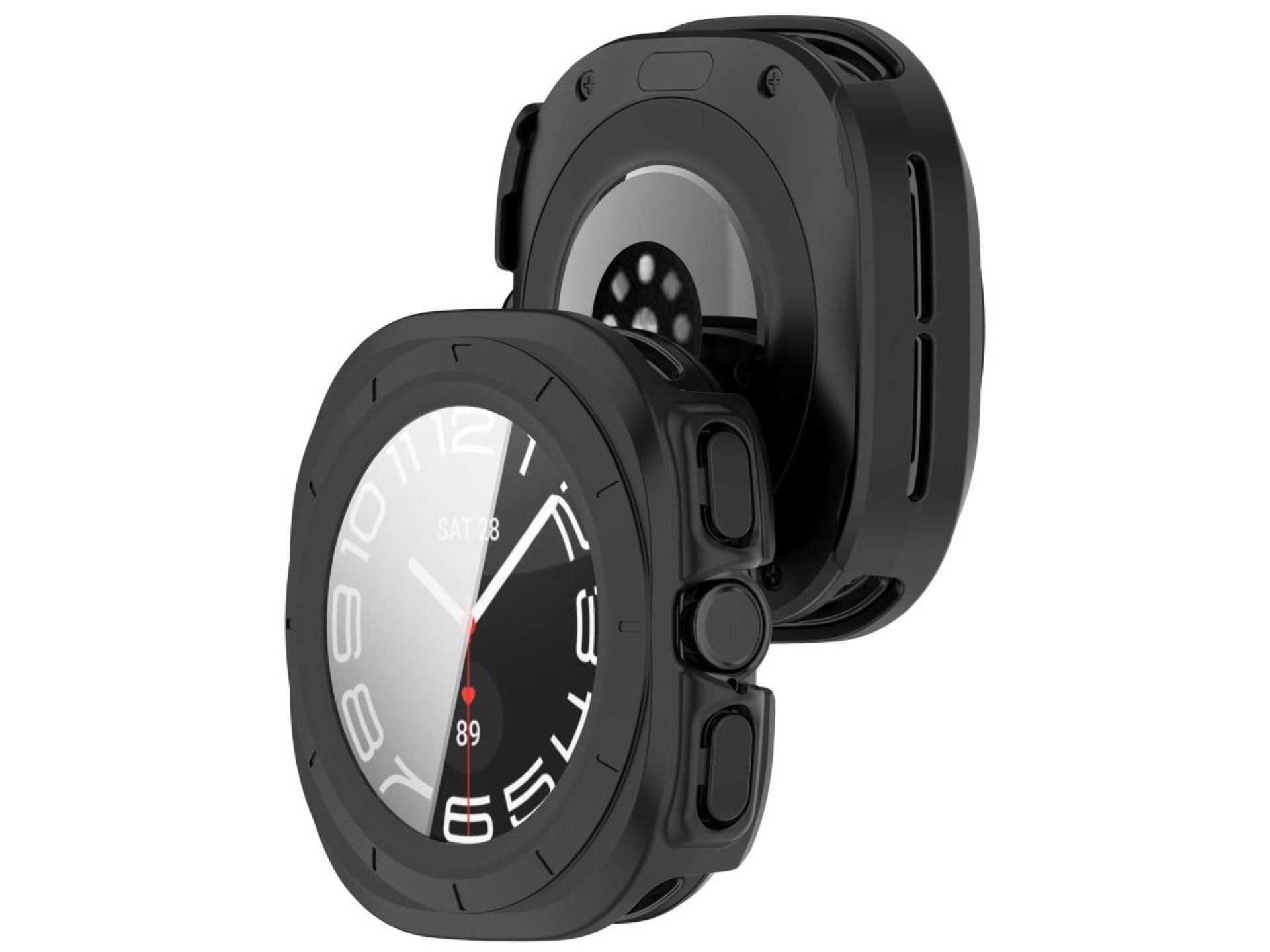 Funda Tech-Protect Defense (paquete de 2) para Samsung Galaxy Watch Ultra de 47 mm - Negro mate tran