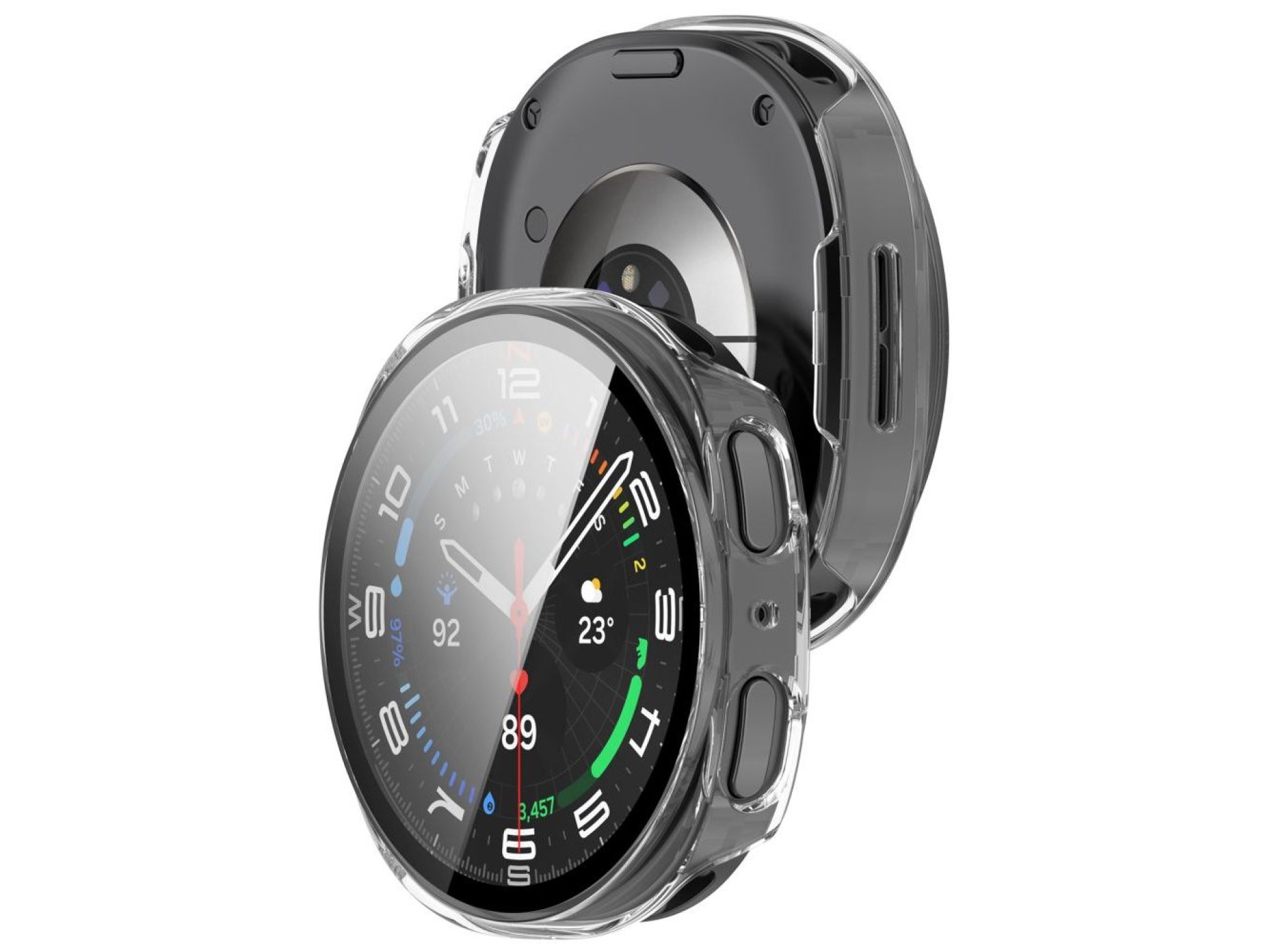Tech-Protect Defense 2-Pack Case for Samsung Galaxy Watch 40mm - Clear Matte Black