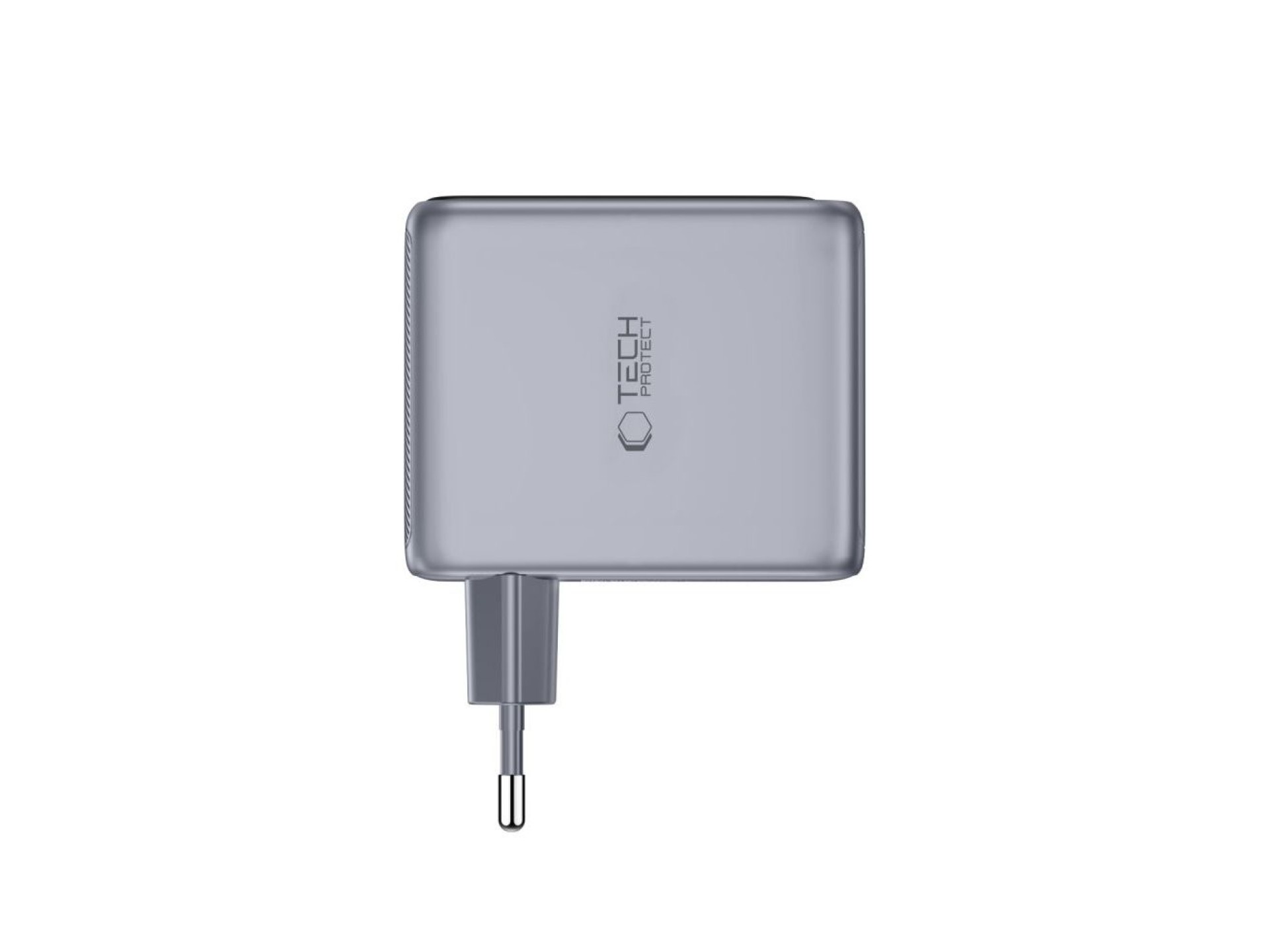 Carregador de parede Tech-Protect PowerVision NC100W-GaN de 3 portas PD 100W / QC3.0 - Cinza escuro