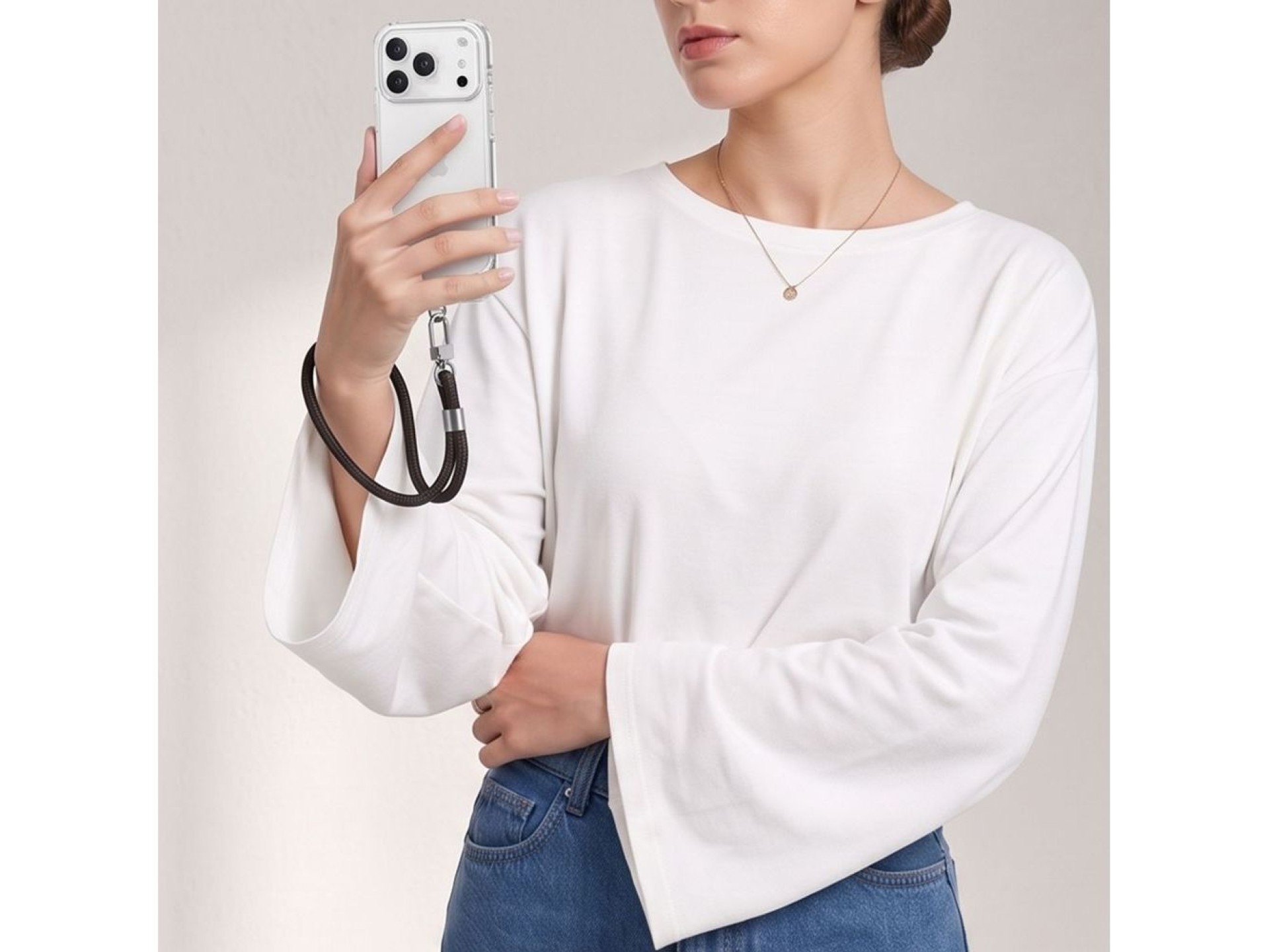 Pulseira de corda Tech-Protect C11S para celular - Preta