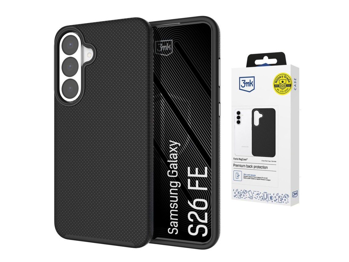 3mk Fortis MagCase para Samsung Galaxy S26 FE - preto