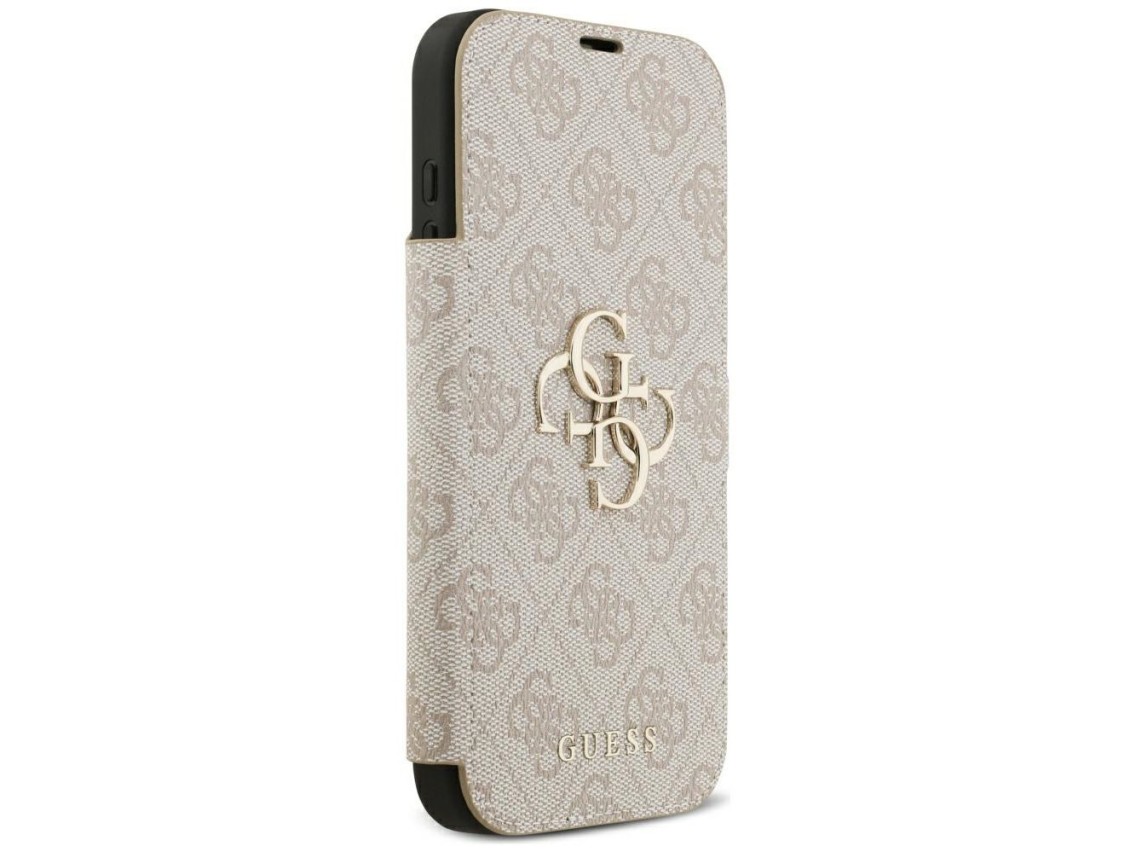 Funda Guess Book 4G con logo metálico para iPhone 18 Pro Max / 17 Pro Max - Rosa