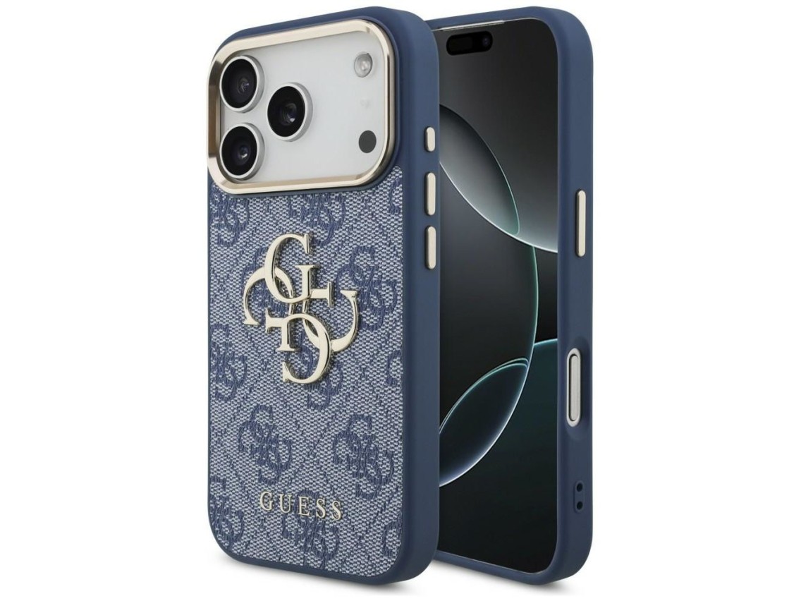 Funda Guess 4G Big 4G Classic Logo para iPhone 18 Pro / 17 Pro - Azul y dorado
