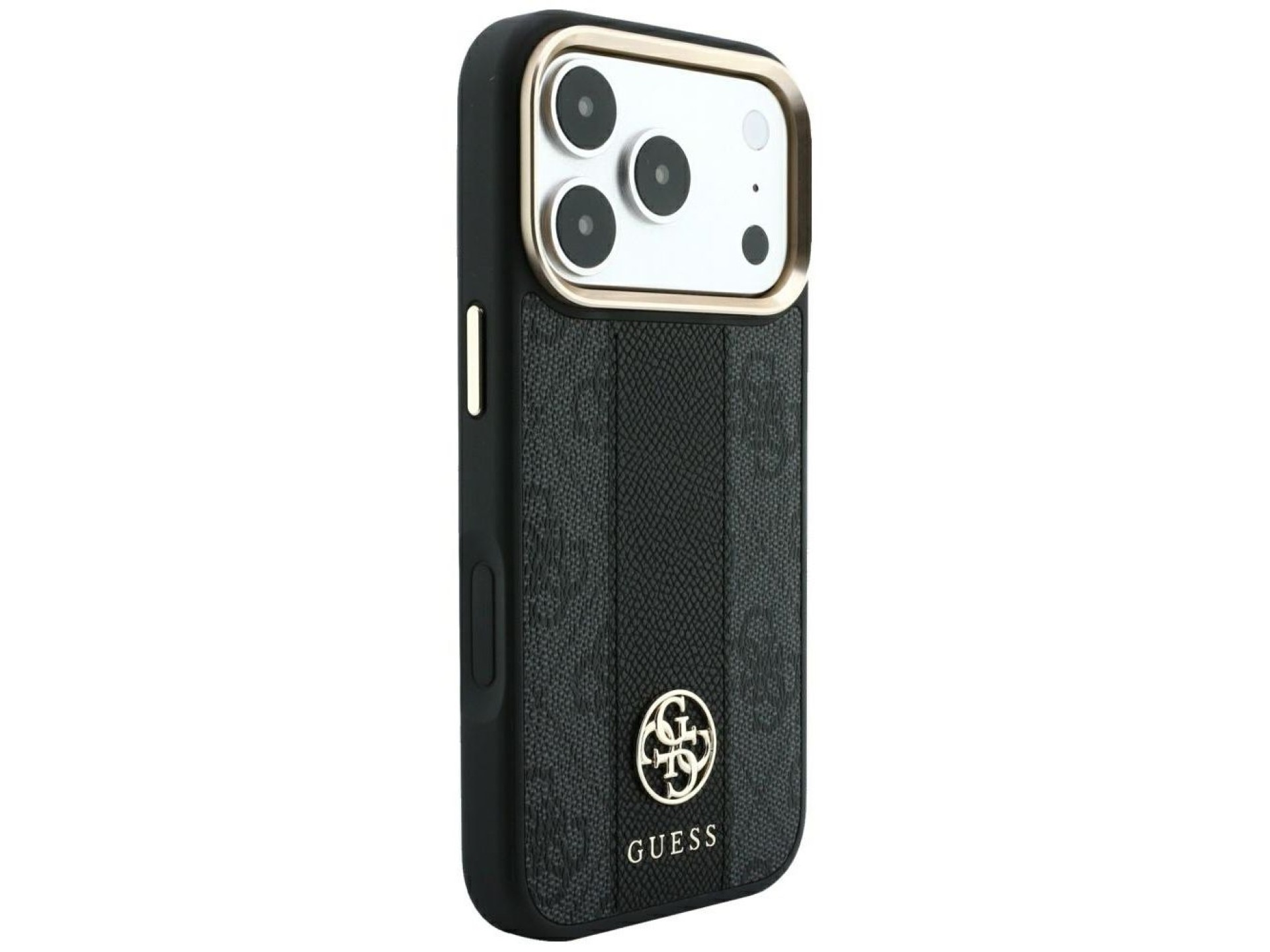 Guess 4G with Stripe Round and Classic Logos MagSafe Case for iPhone 17 Pro / 18 Pro - Black