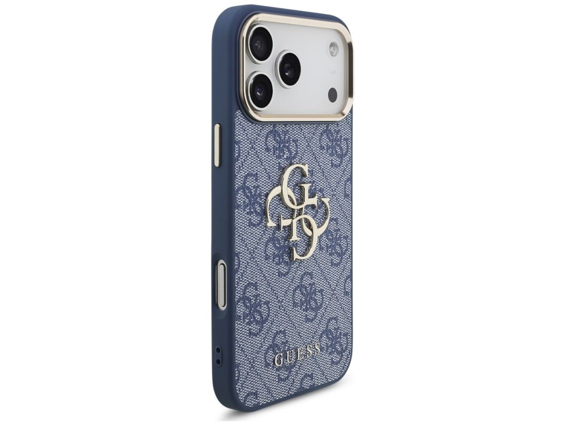 Capa Guess 4G Big 4G Classic Logo para iPhone 18 Pro Max / 17 Pro Max - Azul e Dourada