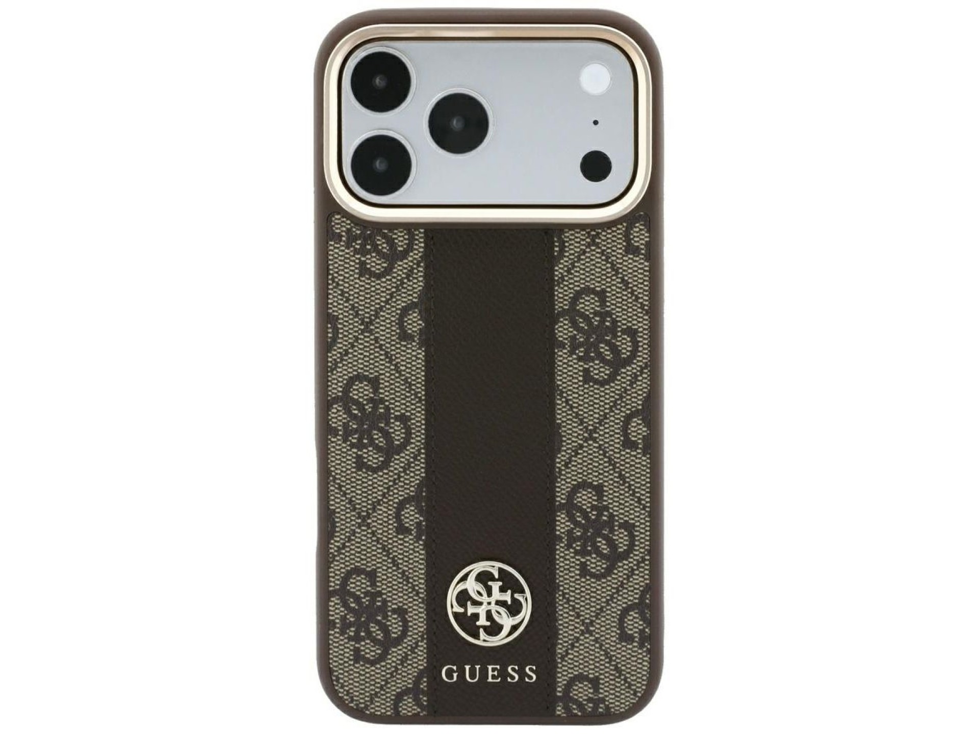 Funda Guess 4G con logotipos redondos y clásicos y MagSafe para iPhone 17 Pro / 18 Pro - Marrón