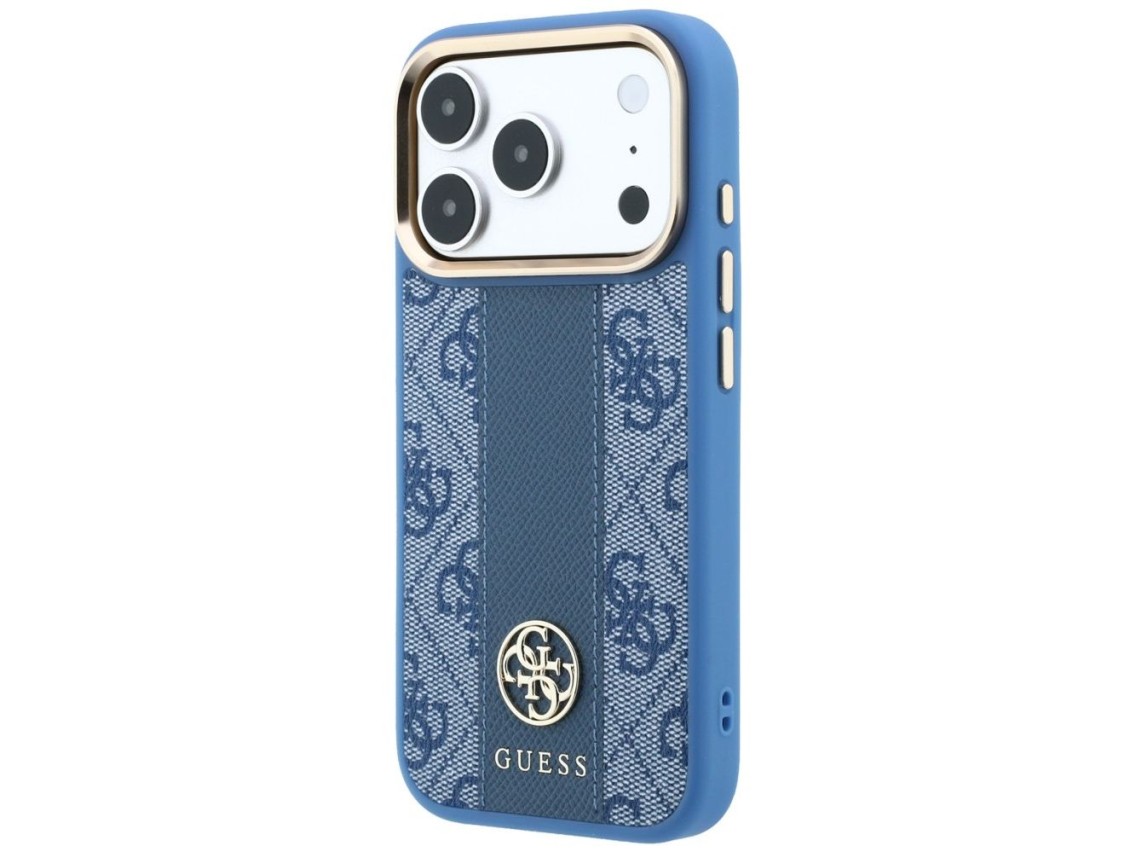 Guess 4G with Stripe Round and Classic Logos MagSafe Case for iPhone 17 Pro / 18 Pro - Blue