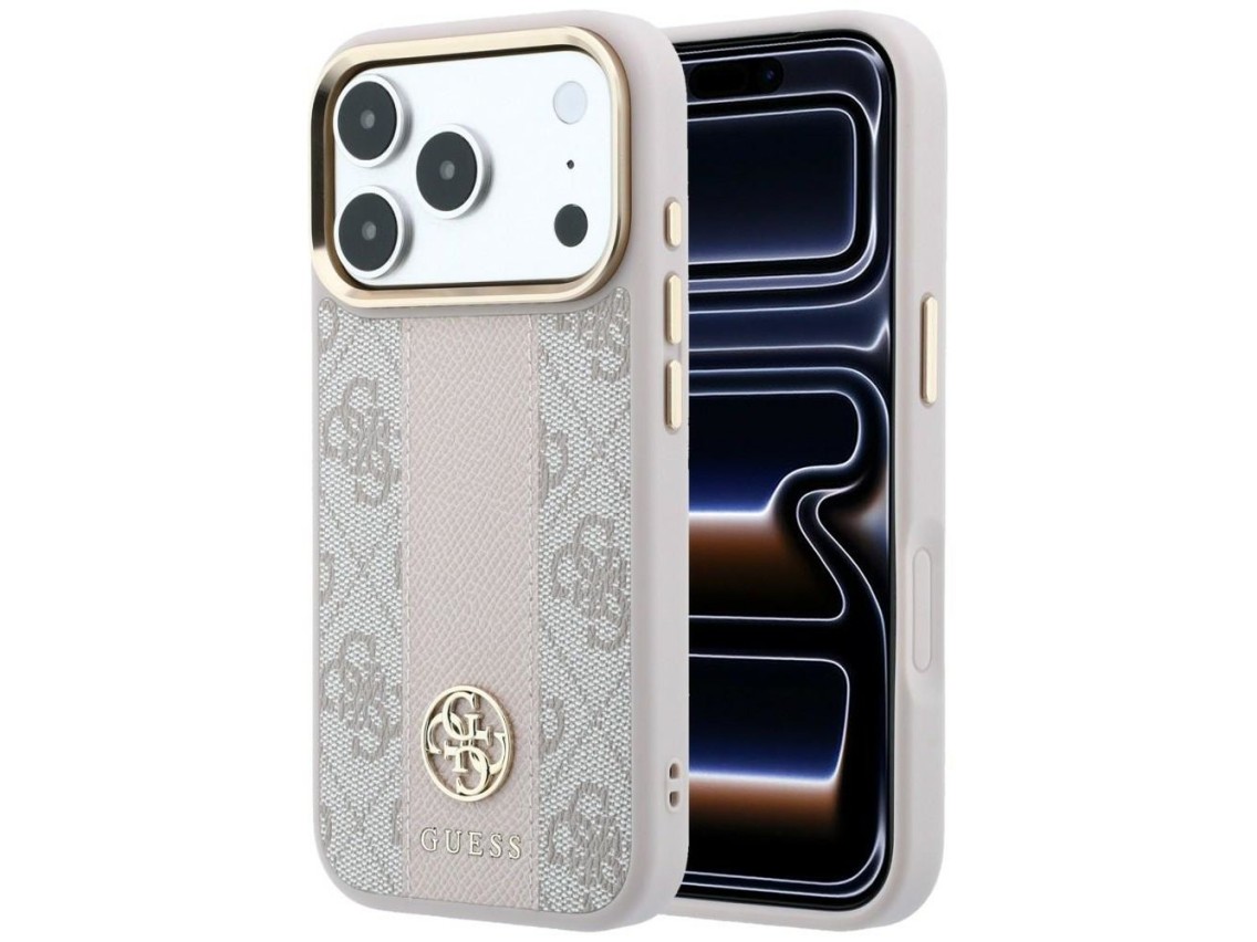 Guess 4G with Stripe Round and Classic Logos MagSafe case for iPhone 17 Pro / 18 Pro - pink