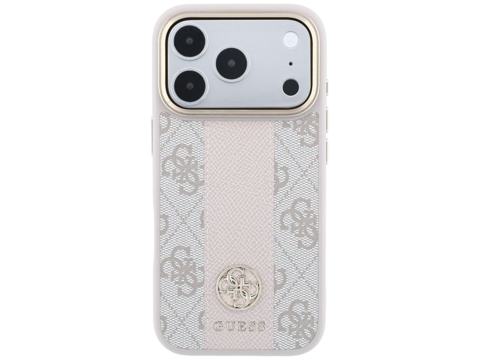 Guess 4G with Stripe Round and Classic Logos MagSafe case for iPhone 17 Pro / 18 Pro - pink