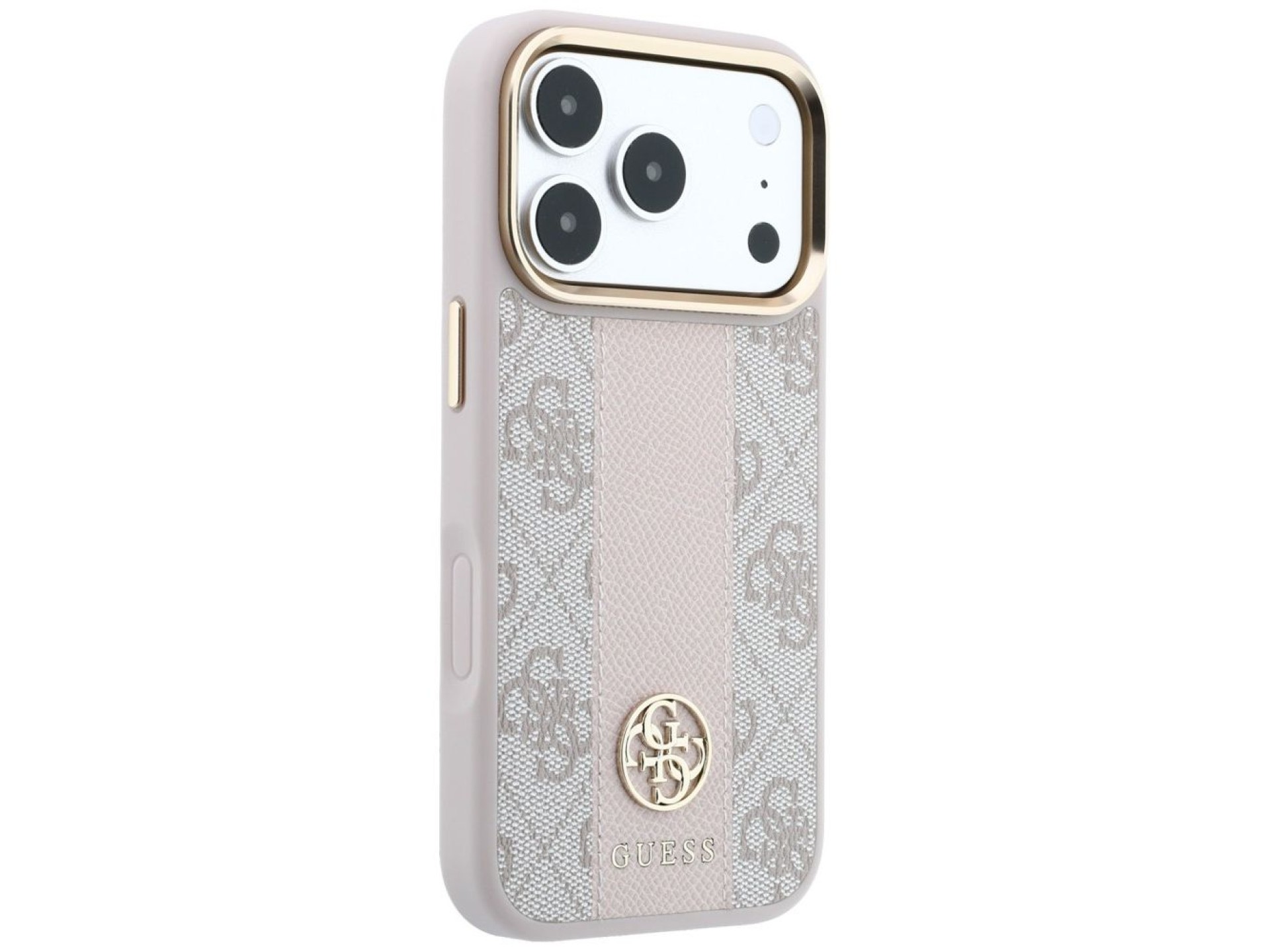 Guess 4G with Stripe Round and Classic Logos MagSafe case for iPhone 17 Pro / 18 Pro - pink