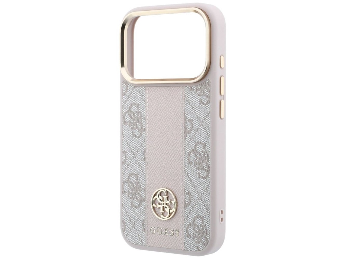 Guess 4G with Stripe Round and Classic Logos MagSafe case for iPhone 17 Pro / 18 Pro - pink