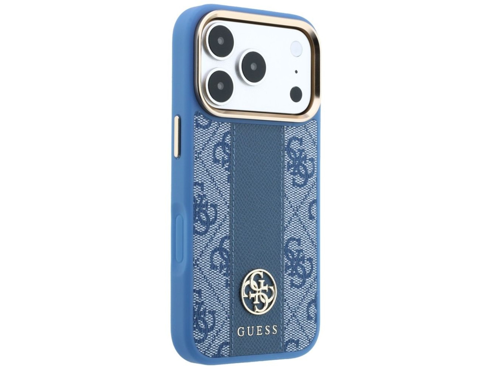 Guess 4G with Stripe Round and Classic Logos MagSafe Case for iPhone 17 Pro Max / 18 Pro Max - Blue