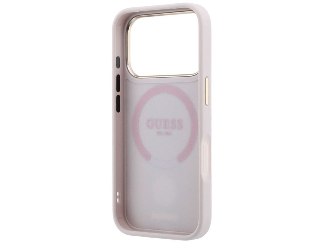 Guess 4G with Stripe Round and Classic Logos MagSafe Case for iPhone 17 Pro Max / 18 Pro Max - Pink