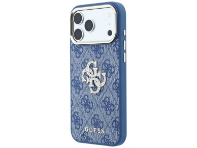 Capa Guess 4G com logo grande e strass para iPhone 18 Pro / 17 Pro - Azul
