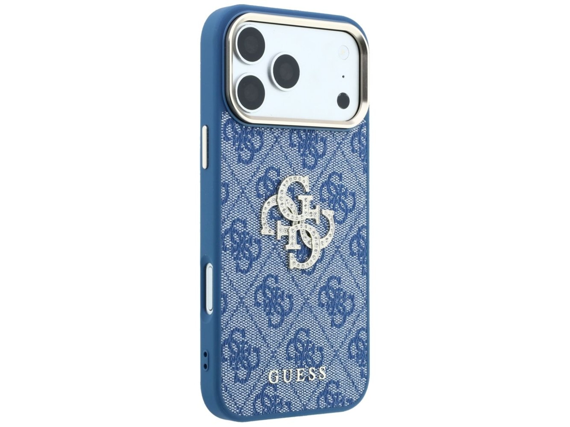 Guess 4G & Big Strass Logo Case for iPhone 18 Pro / 17 Pro - Blue