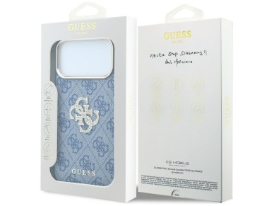 Capa Guess 4G com logo grande e strass para iPhone 18 Pro / 17 Pro - Azul