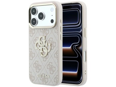 Capa Guess 4G com logo grande e strass para iPhone 17 Pro / 18 Pro - Rosa