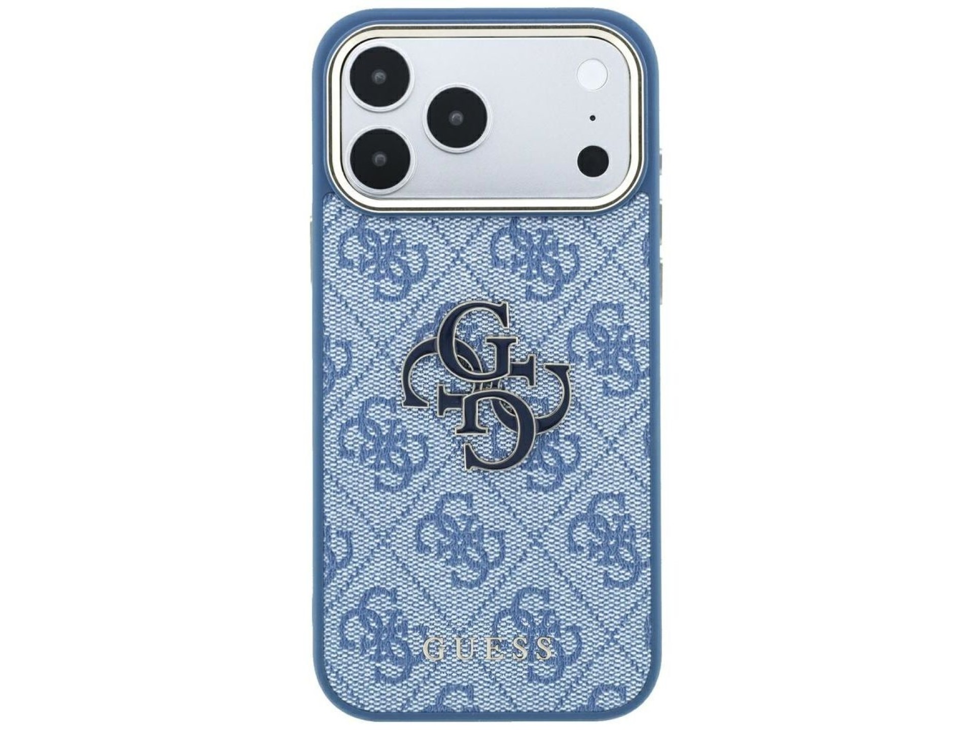 Capa Guess 4G com logo grande em resina para iPhone 17 Pro / 18 Pro - Azul Claro