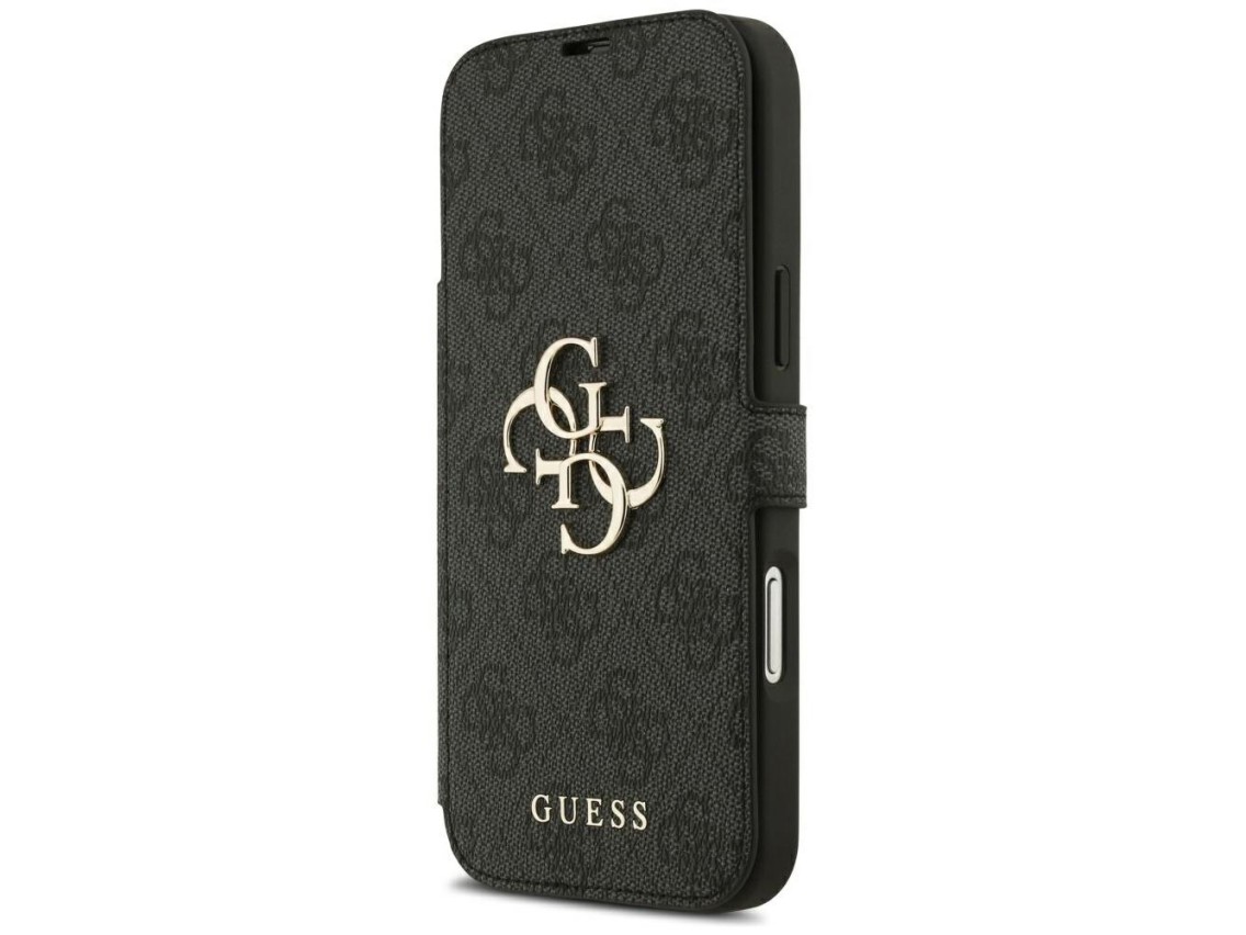 Funda Guess Book 4G con logo metálico para iPhone 18 Pro Max / 17 Pro Max - Negra