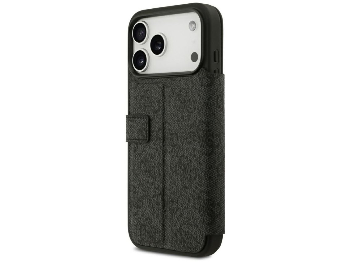 Funda Guess Book 4G con logo metálico para iPhone 18 Pro Max / 17 Pro Max - Negra