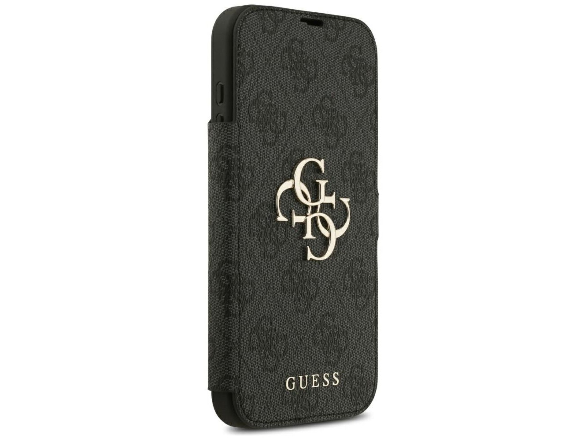 Funda Guess Book 4G con logo metálico para iPhone 18 Pro Max / 17 Pro Max - Negra