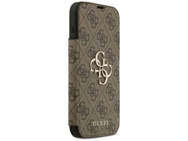 Capa Guess Book 4G com logotipo met�lico para iPhone 18 Pro Max / 17 Pro Max - Marrom