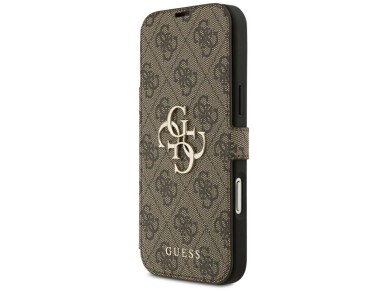 Capa Guess Book 4G com logotipo met�lico para iPhone 18 Pro Max / 17 Pro Max - Marrom