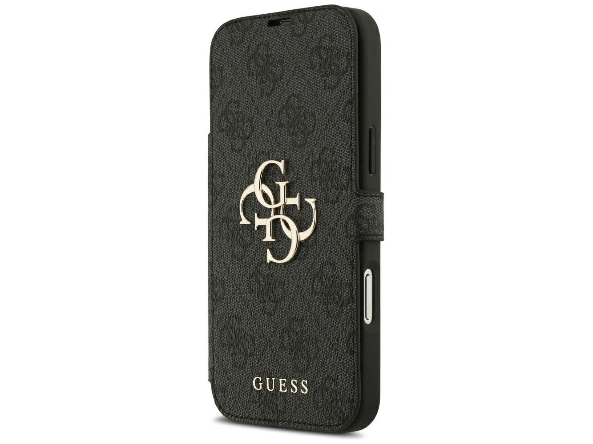 Funda Guess Book 4G con logo metálico para iPhone 18 Pro Max / 17 Pro Max - Negra