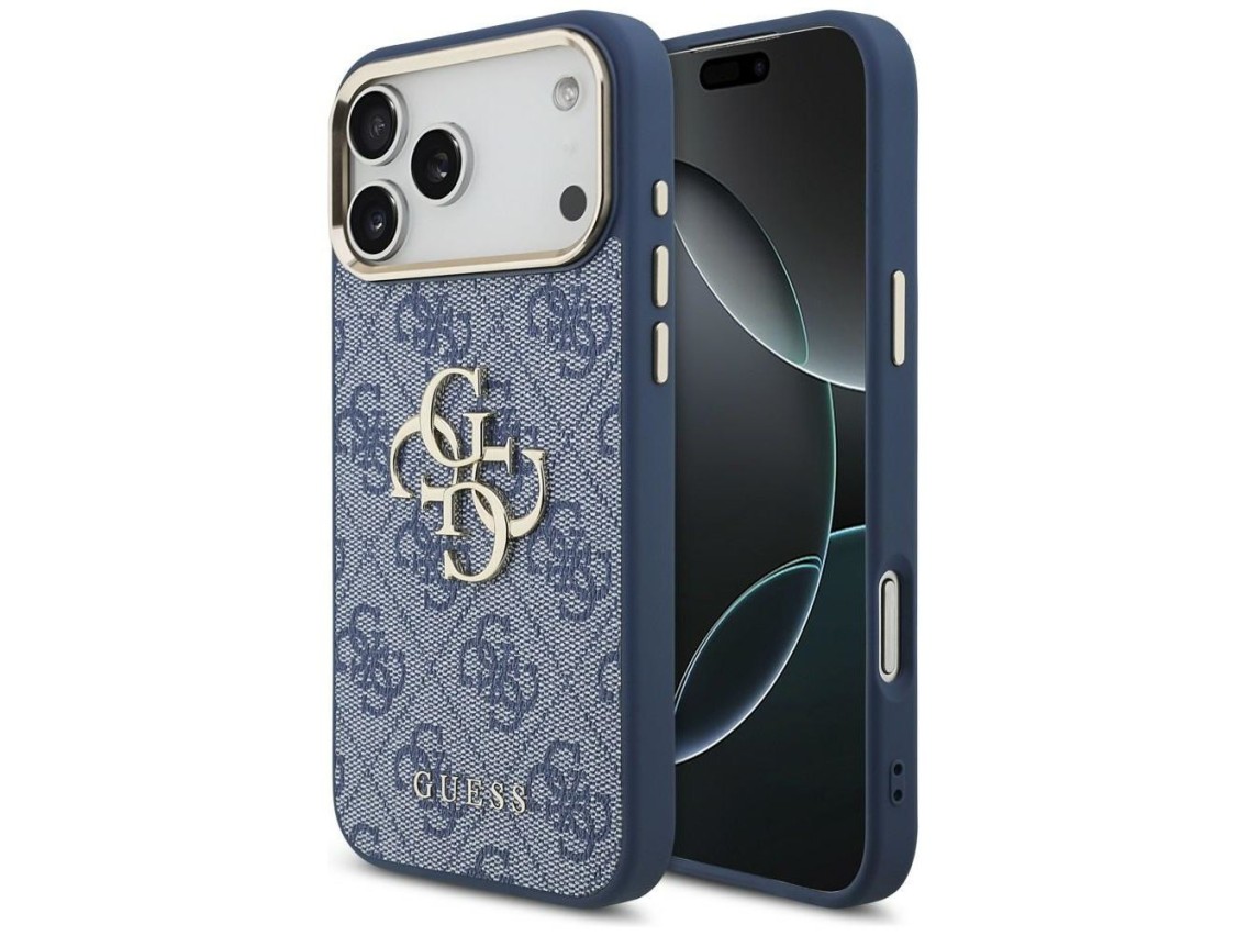 Capa Guess 4G Big 4G Classic Logo para iPhone 18 Pro Max / 17 Pro Max - Azul e Dourada