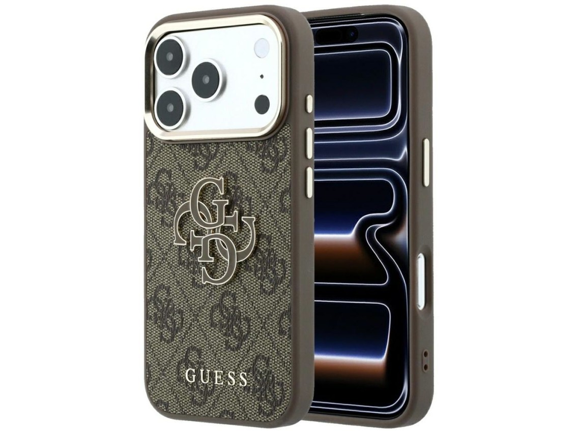 Guess 4G & Big Resin Logo Case for iPhone 17 Pro Max / 18 Pro Max - Brown