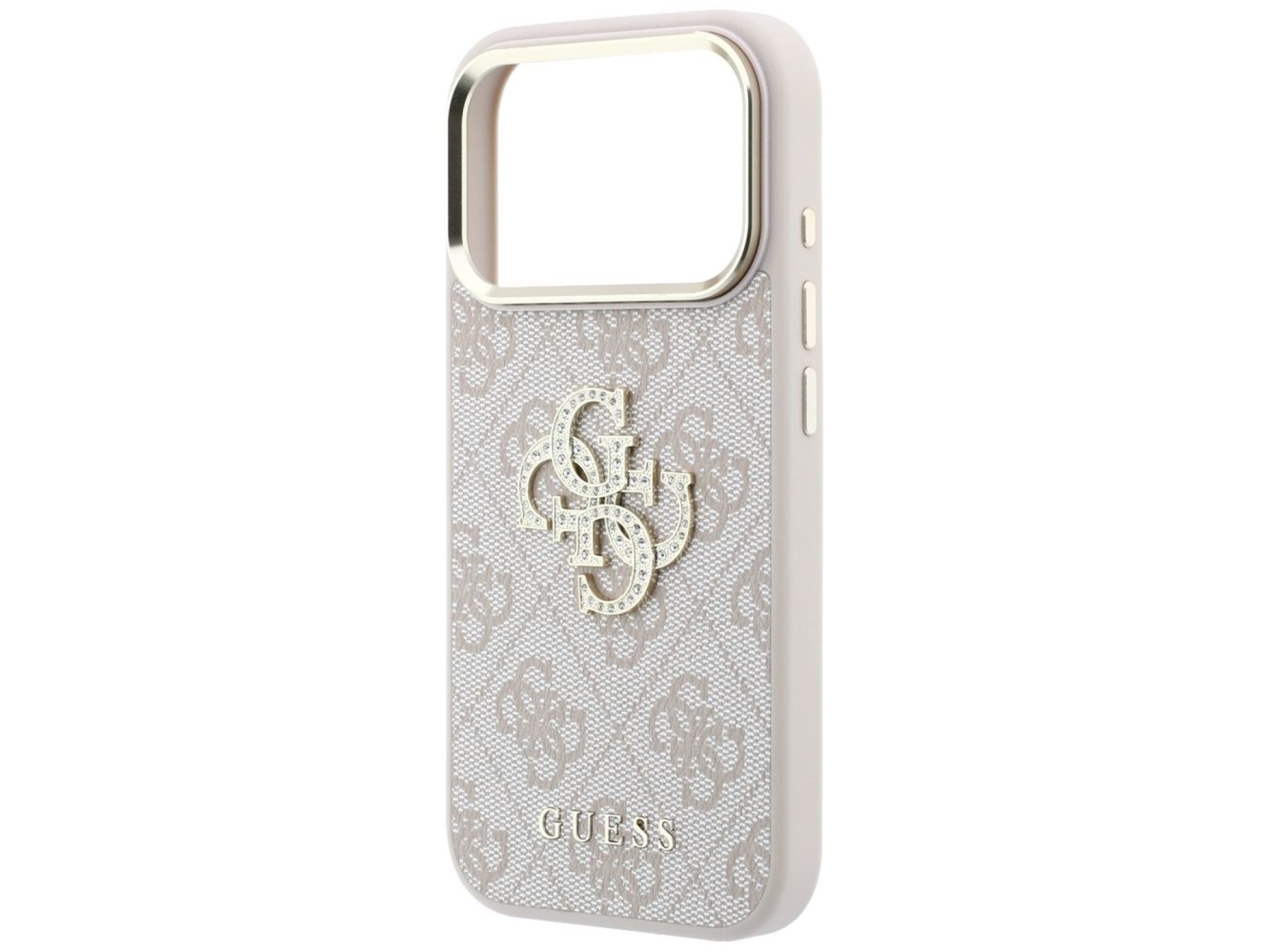 Capa Guess 4G com logo grande e strass para iPhone 17 Pro / 18 Pro - Rosa