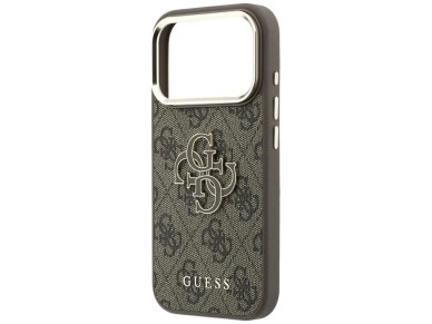 Capa Guess 4G com logo grande em resina para iPhone 17 Pro Max / 18 Pro Max - Marrom