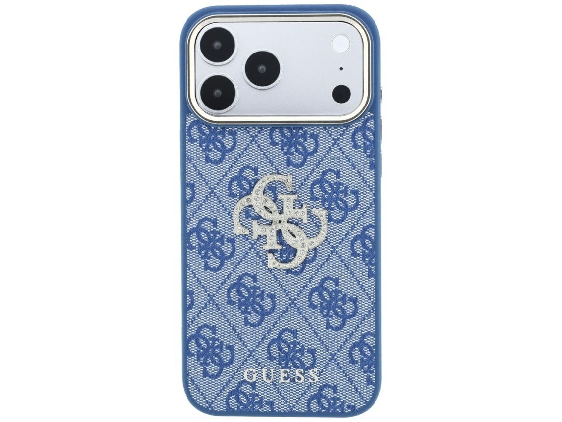 Guess 4G & Big Strass Logo Case for iPhone 18 Pro / 17 Pro - Blue