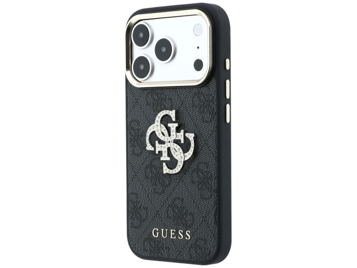 Funda Guess 4G con logo Big Strass para iPhone 17 Pro Max / 18 Pro Max - Negra
